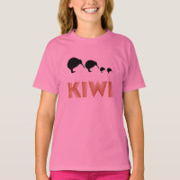 Kiwi Familie Retro Grafische Kinder T-Shirt Ringer