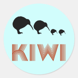 Kiwi Familie Retro Nieuw-Zeeland Sticker