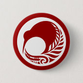 Kiwi Fern Disk Ronde Button 5,7 Cm (Voorkant)