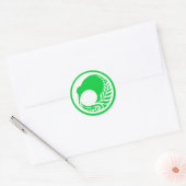 Kiwi Fern Disk Ronde Sticker (Envelop)