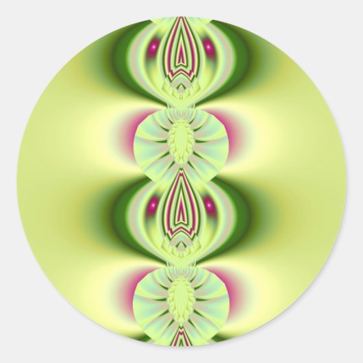 Kiwi Fine Fractal Art Ronde Sticker (Voorkant)