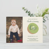 Kiwi First Birthday Photo Invitation Kaart (Staand voorkant)