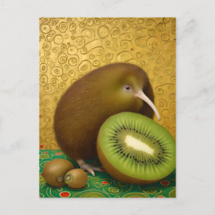 Kiwi-fruit en vogels briefkaart