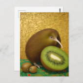 Kiwi-fruit en vogels briefkaart (Voorkant / Achterkant)