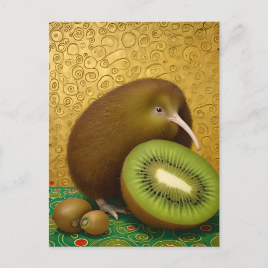 Kiwi-fruit en vogels briefkaart (Voorkant)