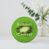 Kiwi Fruit Fresh Slice Summer Cookout Invitation (Debout devant)