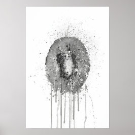 Kiwi Fruit Grijs Poster