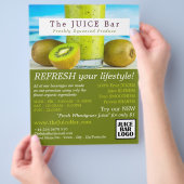 Kiwi Fruit, Juicebar Reclamefolder Flyer (Hand)