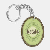 Kiwi Fruit Name Label Sleutelhanger (Voorkant Links)