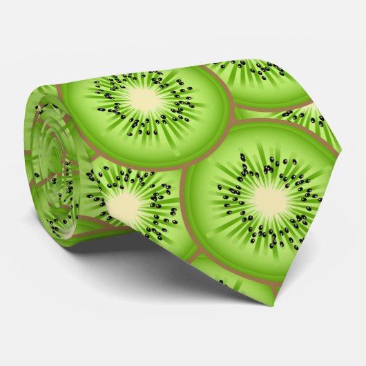 Kiwi fruit patroon stropdas (Opgerold)