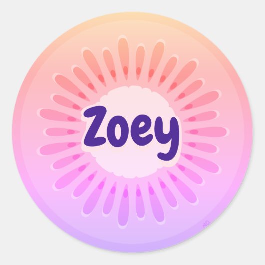 Kiwi Fruit Sunrise Name Label (Voorkant)