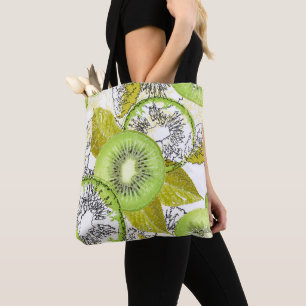 Kiwi, fruitig, groen en wit, vers, sappig, wit draagtas