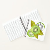 Kiwi, fruitig, groen en wit, vers, sappig, wit notitieboek (Binnen)