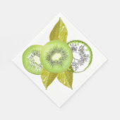 Kiwi, fruitig, groen en wit, vers, sappig, wit servet (Hoek)