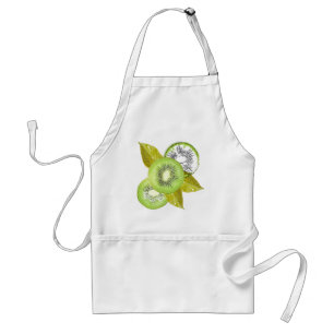Kiwi, fruitig, groen en wit, vers, sappig, wit standaard schort