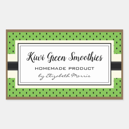 Kiwi fruitpatroon, zelfgemaakte groene smoothie la rechthoekige sticker (Voorkant)
