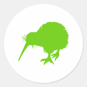 Kiwi Green Bird Ronde Sticker