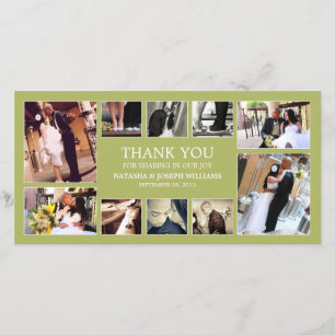 KIWI GREEN COLLAGE   CARTE DE REMERCIEMENTS mariag