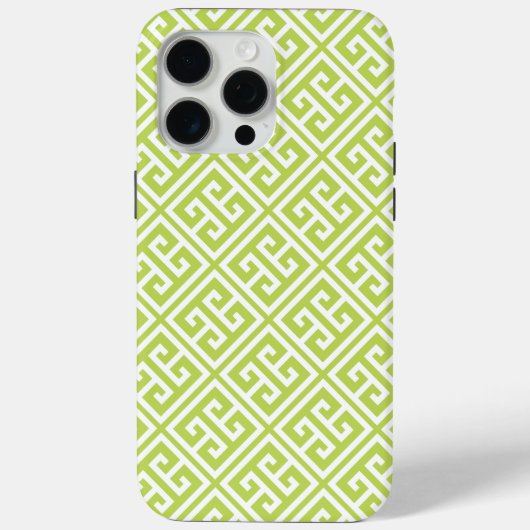 Kiwi Green Greek Key Pattern Case-Mate iPhone Case (Achterkant)