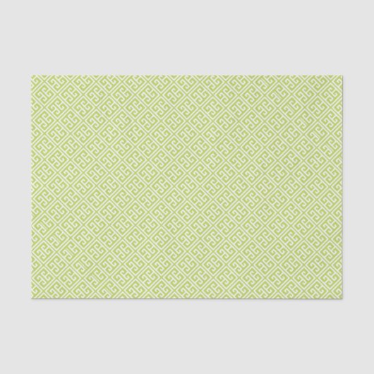 Kiwi Green Greek Key Pattern Tissuepapier (Voorkant)