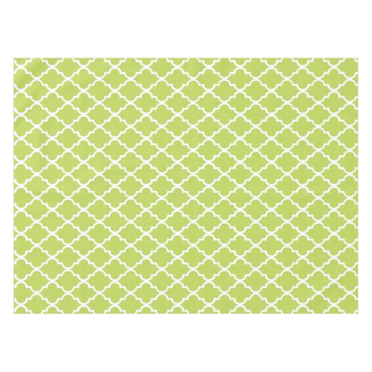 Kiwi Green Quatrefoil Tegels Pattern Tafelkleed (Voorkant (Horizontaal))