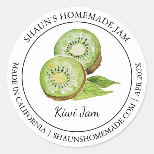 Kiwi Jam Modern label (Voorkant)