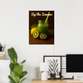 Kiwi & jus de citron - Poster de fruits frais d'ét (Bureau à domicile)