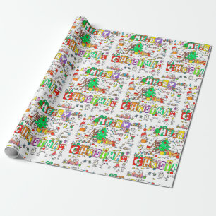 Kiwi kerstcadeaupapier van Nicole Janes Cadeaupapier