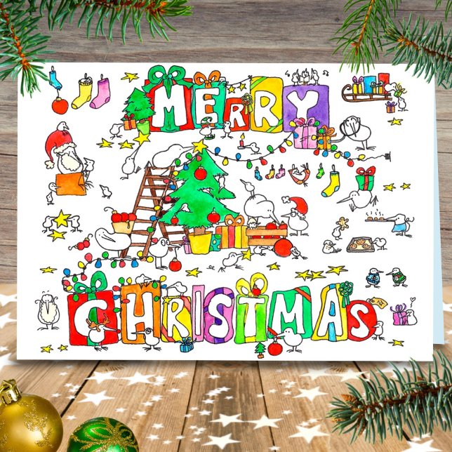 Kiwi-kerstwenskaart van Nicole Janes (Creator heeft geüpload)