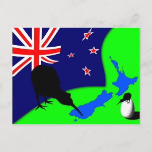 Kiwi Land, Kiwi Bird & Egg/Nieuw-Zeeland Briefkaart