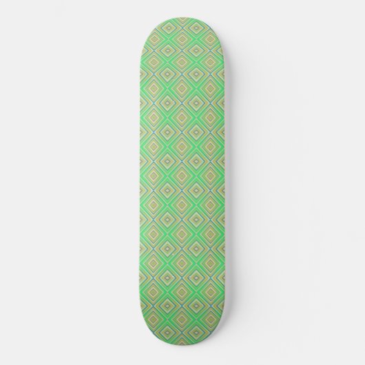 Kiwi Lime Green Alternative Diamond Pattern Skateboard (Voorkant)