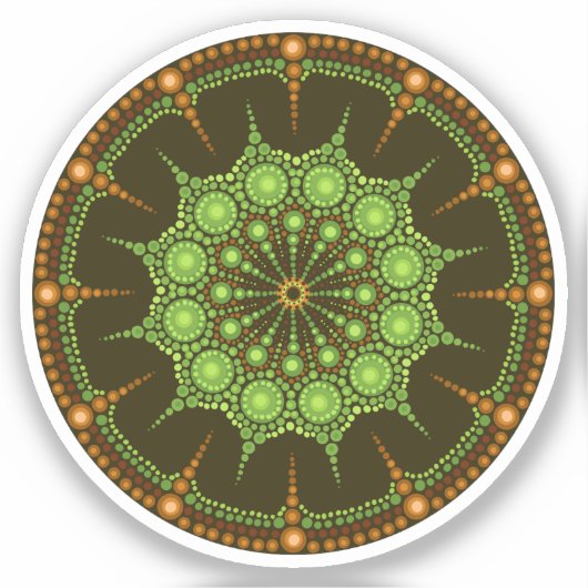Kiwi Mandala Sticker (Voorkant)