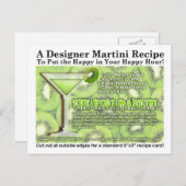 Kiwi Martini Recept Briefkaart (Voorkant / Achterkant)