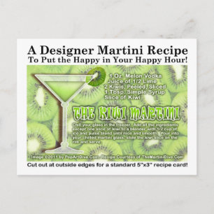 Kiwi Martini Recipe Briefkaart