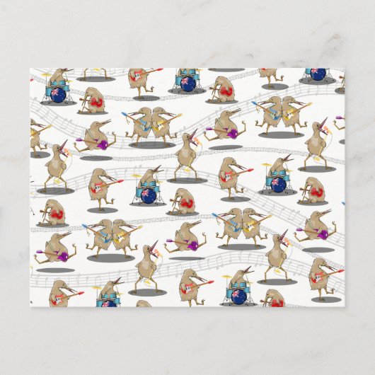 Kiwi Music Pattern Briefkaart (Voorkant)