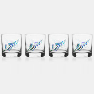 KIWI NEW ZEALAND FERN PAUA WHISKY GLAS