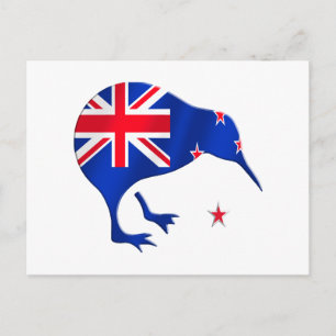 kiwi New Zealand flag soccer football giftes Briefkaart