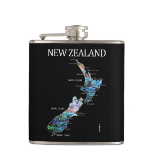 KIWI NEW ZEALAND KIWI MAP PAUA HEUPFLES