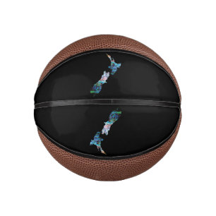 KIWI NEW ZEALAND MAP PAUA MINI BASKETBALL BASKETBAL