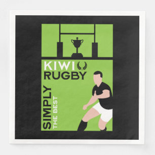 Kiwi NZ Rugby Spelers Kunst Servet