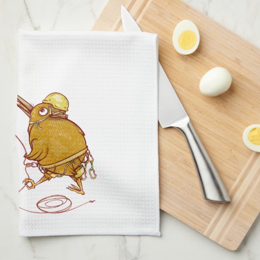 KIWI NZ VOGELS ROTSKLIMMEN THEEDOEK (Quarter Fold)