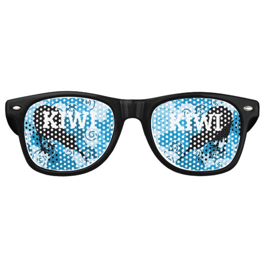 KIWI NZ Wave retro Shades / Fun Party Sunbril Retro Zonnebril (Voorkant)