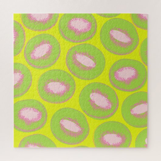 Kiwi Pop Art Fruit Pattern in Chartreuse en Pink Legpuzzel (Verticaal)