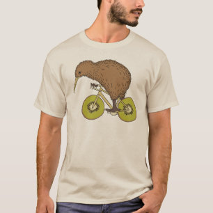 Kiwi Riding Bike met Kiwi Wheels T-shirt