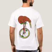 Kiwi Riding Unicycle T-shirt (Achterkant)