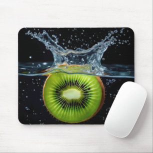 Kiwi-schijfje spat in het water muismat