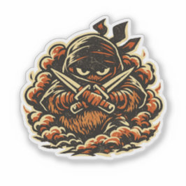 Kiwi Shadow Ninja — Funny Fruit Dark Ninja Vintage Sticker