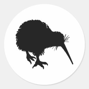 Kiwi Silhouette Ronde Sticker