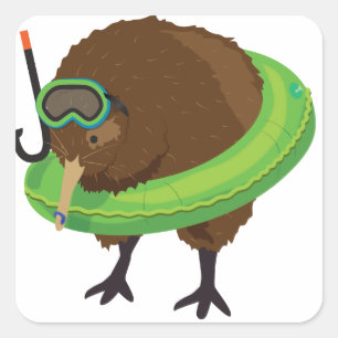 Kiwi Simile Boeken Karakters Vierkante Sticker