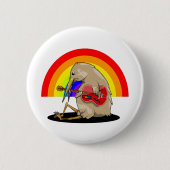 Kiwi spelen gitaar regenboog ronde button 5,7 cm (Voorkant)